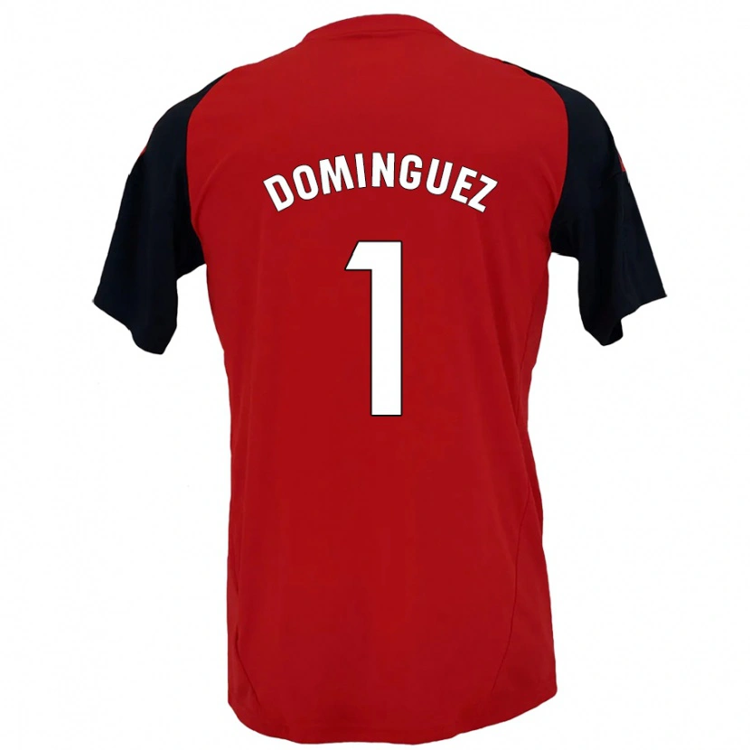 Danxen Enfant Maillot Iago Domínguez #1 Rouge Noir Tenues Domicile 2024/25 T-Shirt