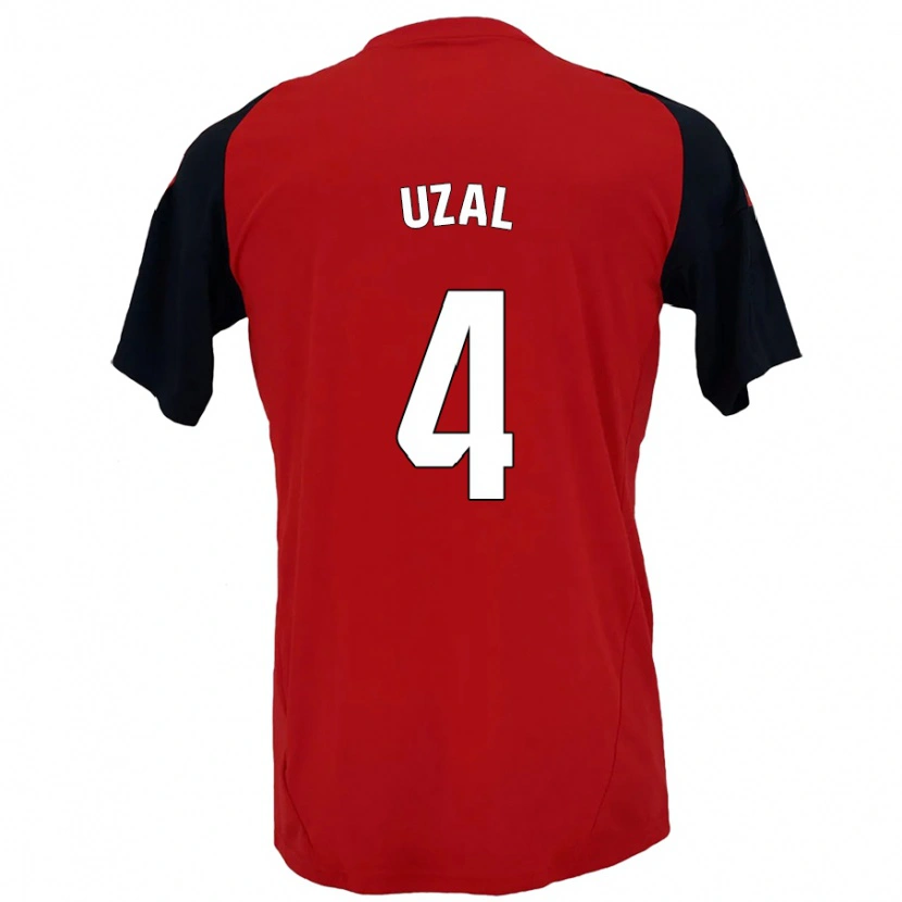 Danxen Enfant Maillot Yeray Uzal #4 Rouge Noir Tenues Domicile 2024/25 T-Shirt