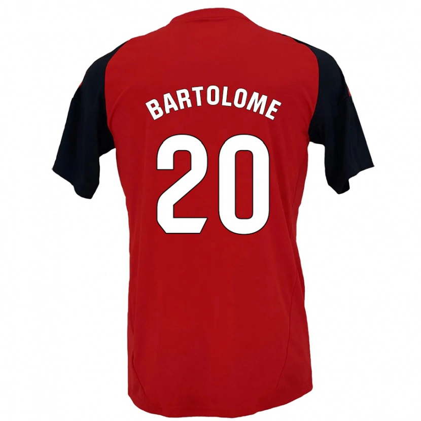 Danxen Enfant Maillot Diego Bartolomé #20 Rouge Noir Tenues Domicile 2024/25 T-Shirt