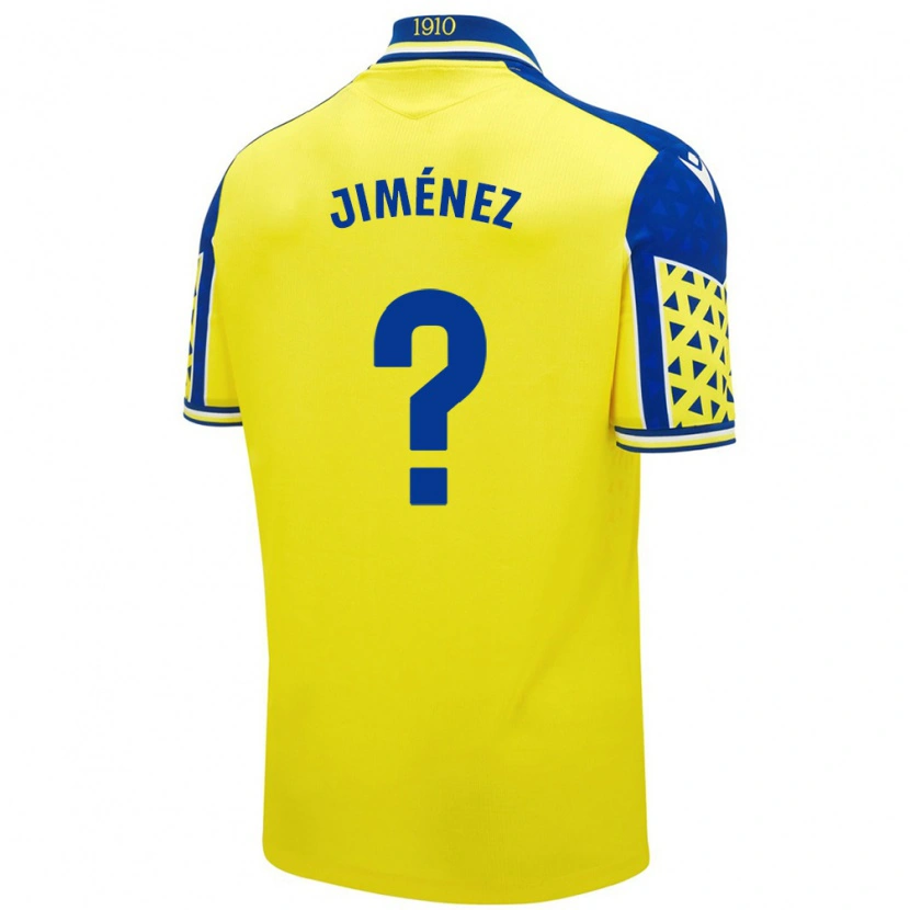 Danxen Enfant Maillot Álvaro Jiménez #0 Jaune Bleu Tenues Domicile 2024/25 T-Shirt