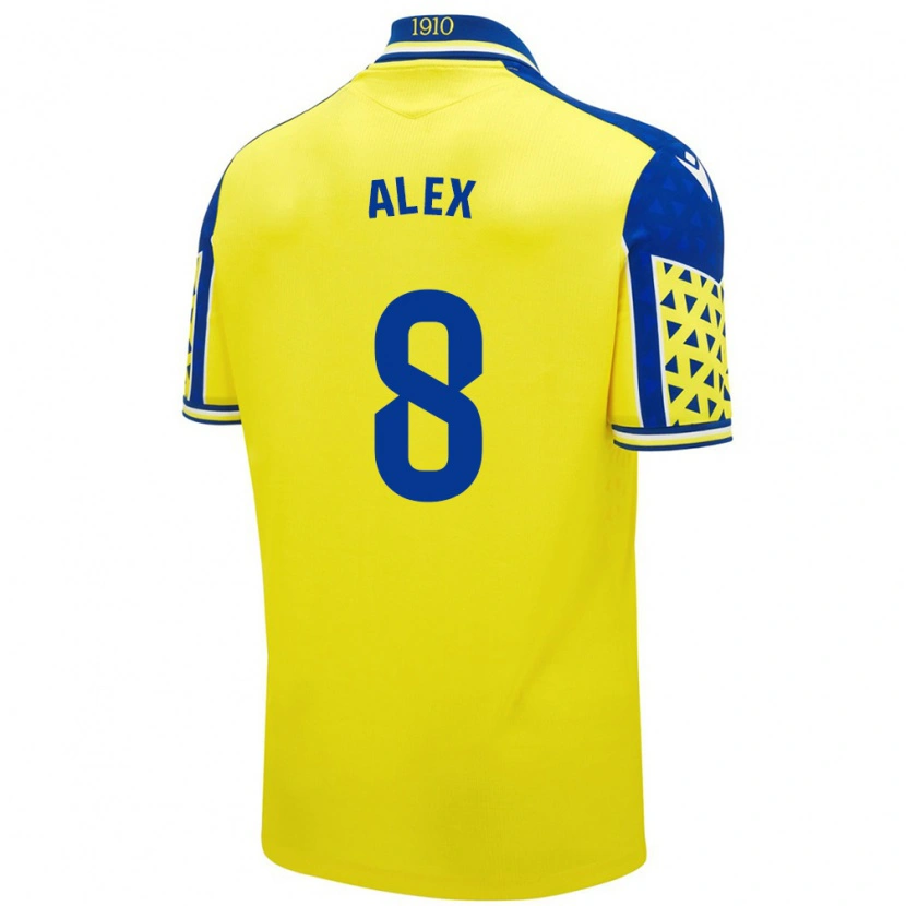 Danxen Enfant Maillot Álex Fernández #8 Jaune Bleu Tenues Domicile 2024/25 T-Shirt