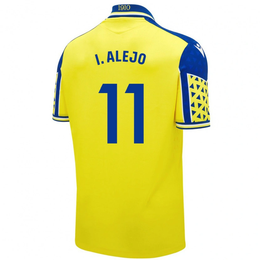 Danxen Enfant Maillot Iván Alejo #11 Jaune Bleu Tenues Domicile 2024/25 T-Shirt