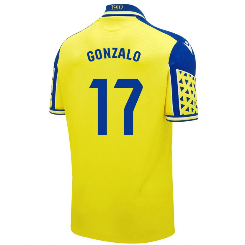 Danxen Enfant Maillot Gonzalo Escalante #17 Jaune Bleu Tenues Domicile 2024/25 T-Shirt