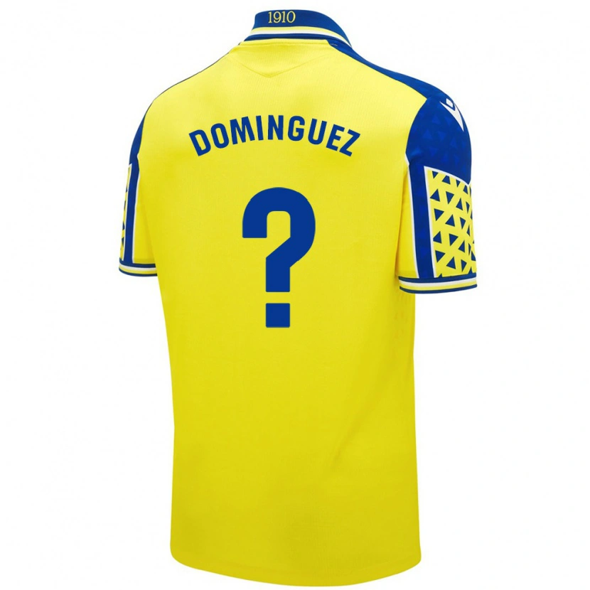 Danxen Enfant Maillot Rubén Domínguez #0 Jaune Bleu Tenues Domicile 2024/25 T-Shirt