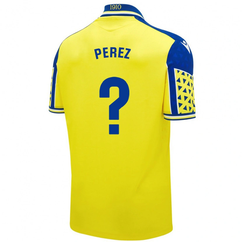 Danxen Enfant Maillot Ángel Pérez #0 Jaune Bleu Tenues Domicile 2024/25 T-Shirt