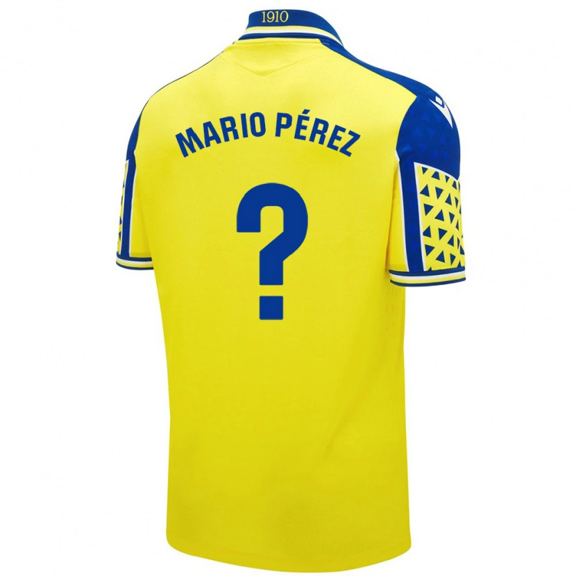 Danxen Enfant Maillot Mario Pérez #0 Jaune Bleu Tenues Domicile 2024/25 T-Shirt