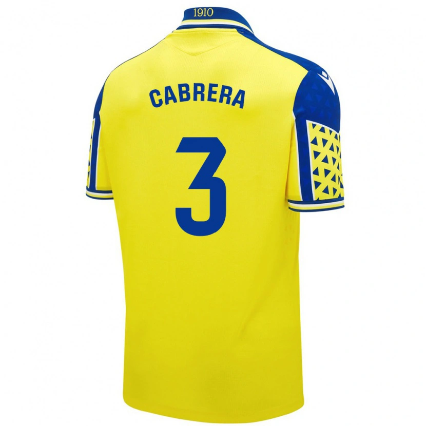 Danxen Enfant Maillot Julio Cabrera #3 Jaune Bleu Tenues Domicile 2024/25 T-Shirt