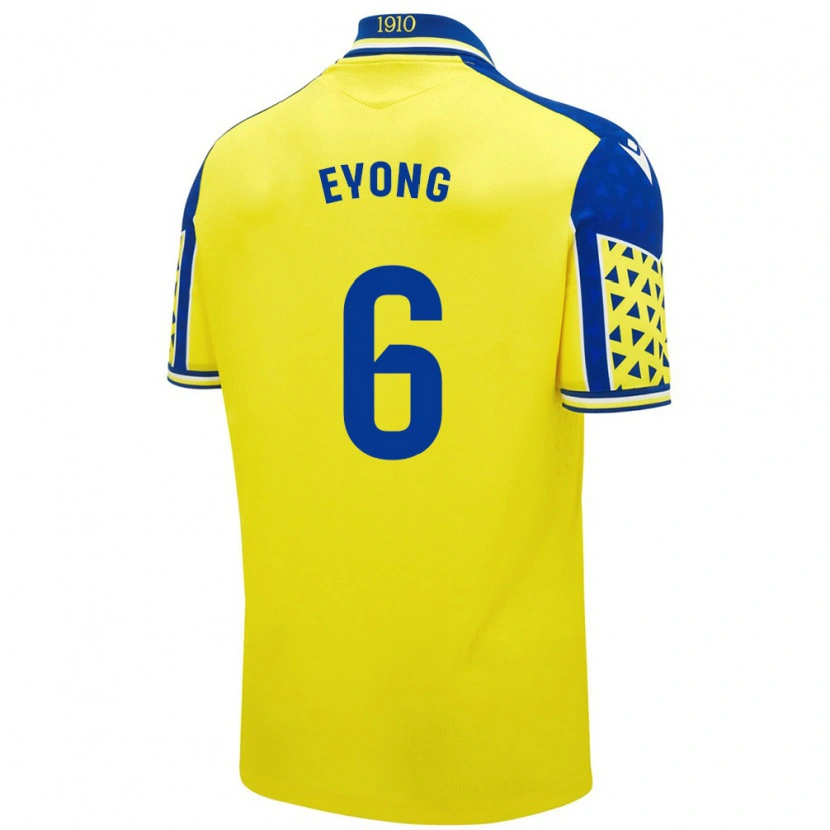 Danxen Enfant Maillot Etta Eyong #6 Jaune Bleu Tenues Domicile 2024/25 T-Shirt