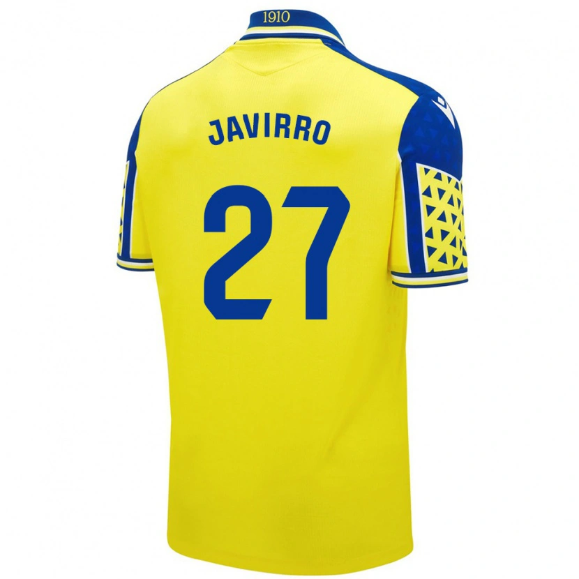 Danxen Enfant Maillot Javirro #27 Jaune Bleu Tenues Domicile 2024/25 T-Shirt