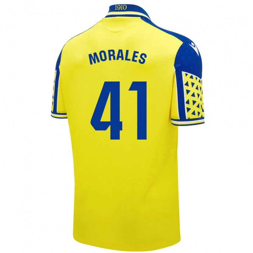 Danxen Enfant Maillot Luis Morales #41 Jaune Bleu Tenues Domicile 2024/25 T-Shirt