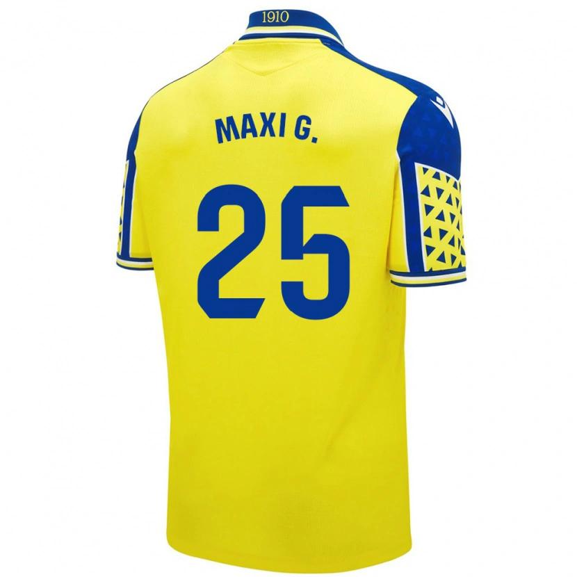 Danxen Enfant Maillot Maxi Gómez #25 Jaune Bleu Tenues Domicile 2024/25 T-Shirt