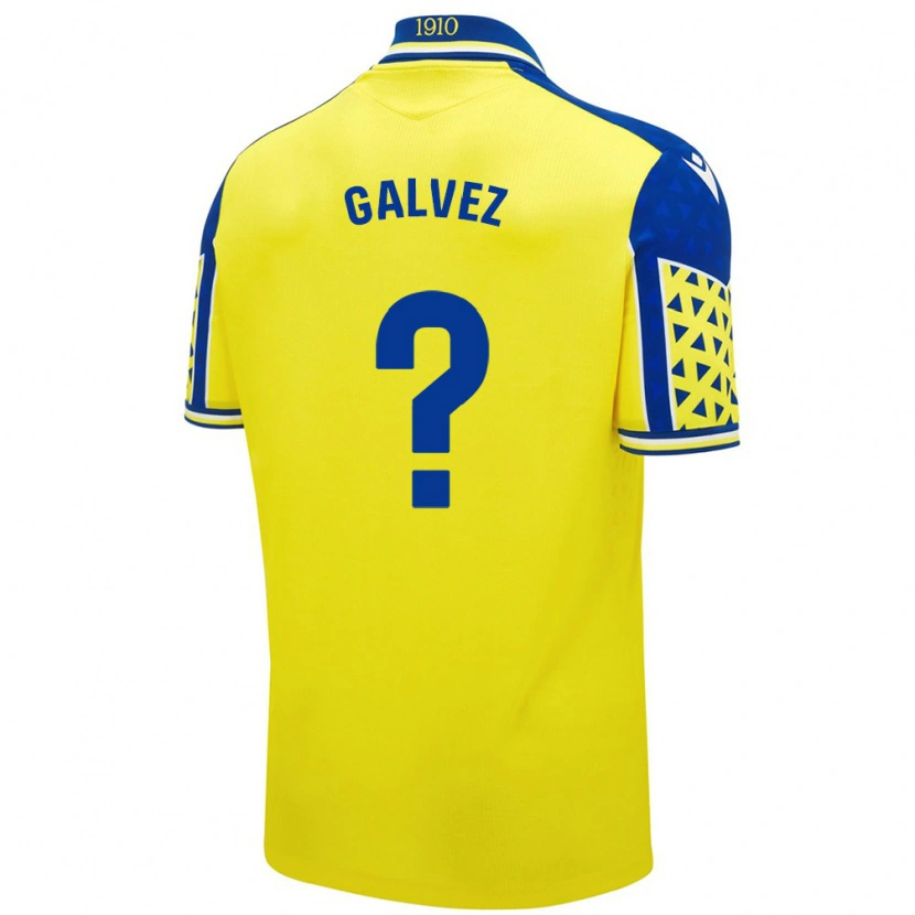 Danxen Enfant Maillot Gonzalo Gálvez #0 Jaune Bleu Tenues Domicile 2024/25 T-Shirt