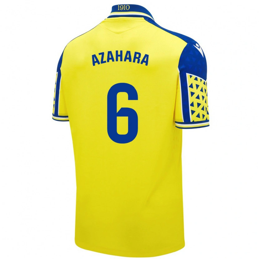 Danxen Enfant Maillot Azahara #6 Jaune Bleu Tenues Domicile 2024/25 T-Shirt