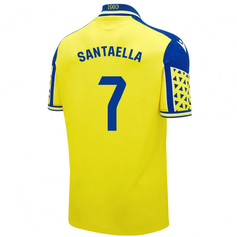 Danxen Enfant Maillot Natalia Santaella Picón #7 Jaune Bleu Tenues Domicile 2024/25 T-Shirt