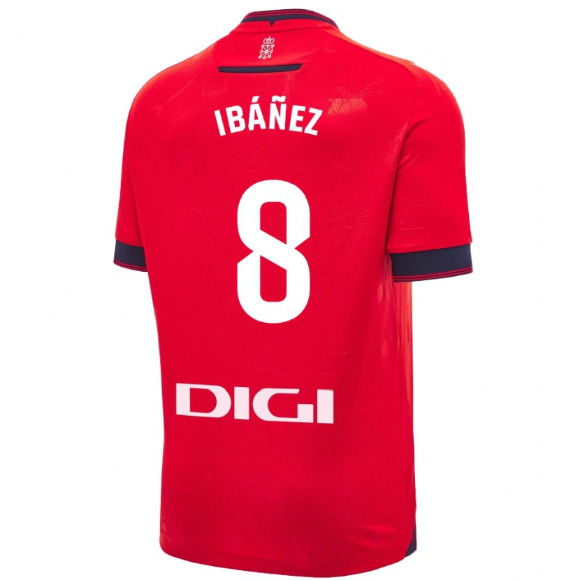 Danxen Enfant Maillot Pablo Ibáñez #8 Rouge Blanc Tenues Domicile 2024/25 T-Shirt