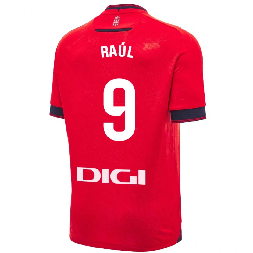 Danxen Enfant Maillot Raúl García #9 Rouge Blanc Tenues Domicile 2024/25 T-Shirt