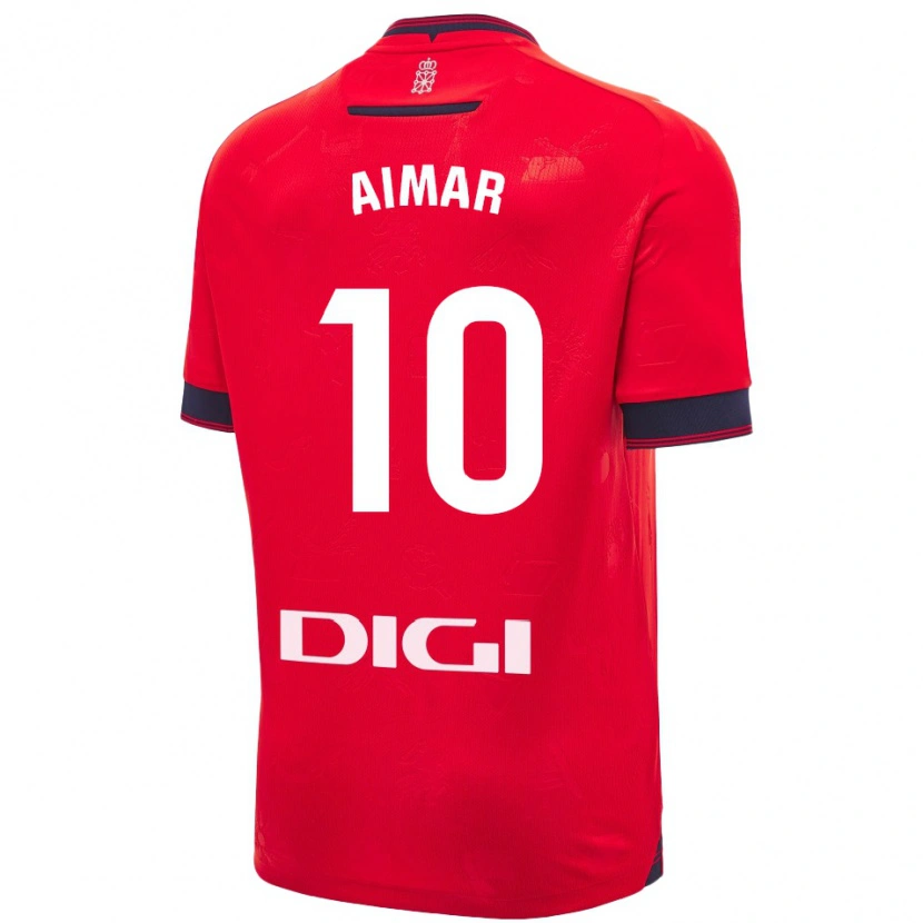 Danxen Enfant Maillot Aimar Oroz #10 Rouge Blanc Tenues Domicile 2024/25 T-Shirt