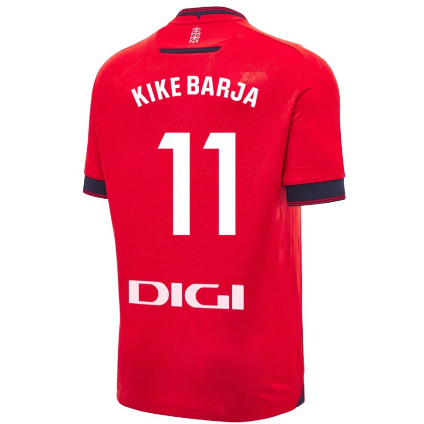 Danxen Enfant Maillot Kike Barja #11 Rouge Blanc Tenues Domicile 2024/25 T-Shirt