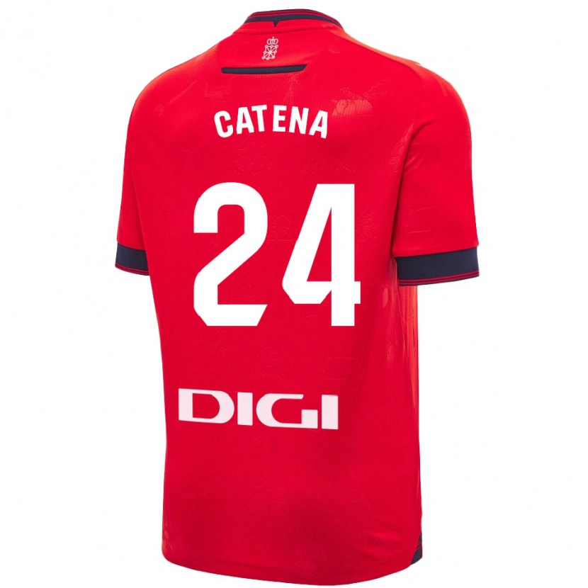 Danxen Enfant Maillot Alejandro Catena #24 Rouge Blanc Tenues Domicile 2024/25 T-Shirt