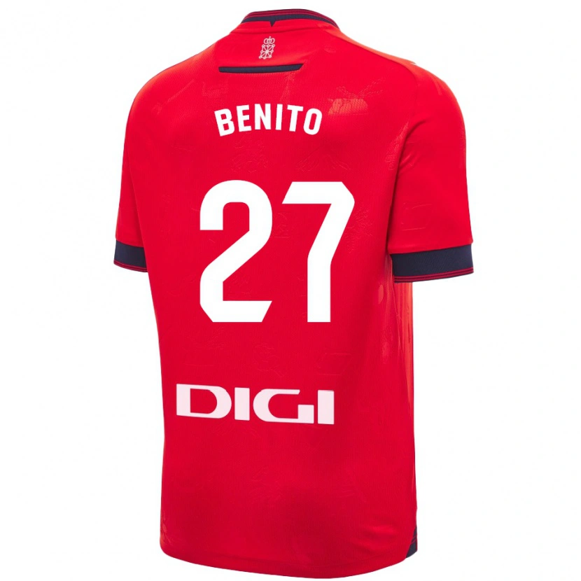 Danxen Enfant Maillot Iker Benito #27 Rouge Blanc Tenues Domicile 2024/25 T-Shirt