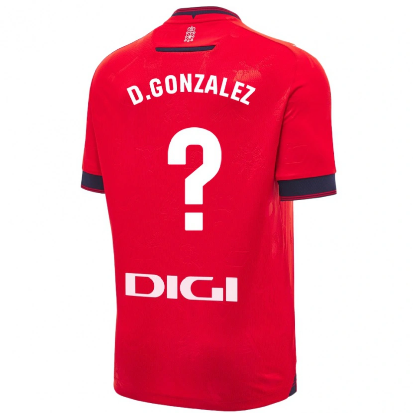 Danxen Enfant Maillot Dani González #0 Rouge Blanc Tenues Domicile 2024/25 T-Shirt