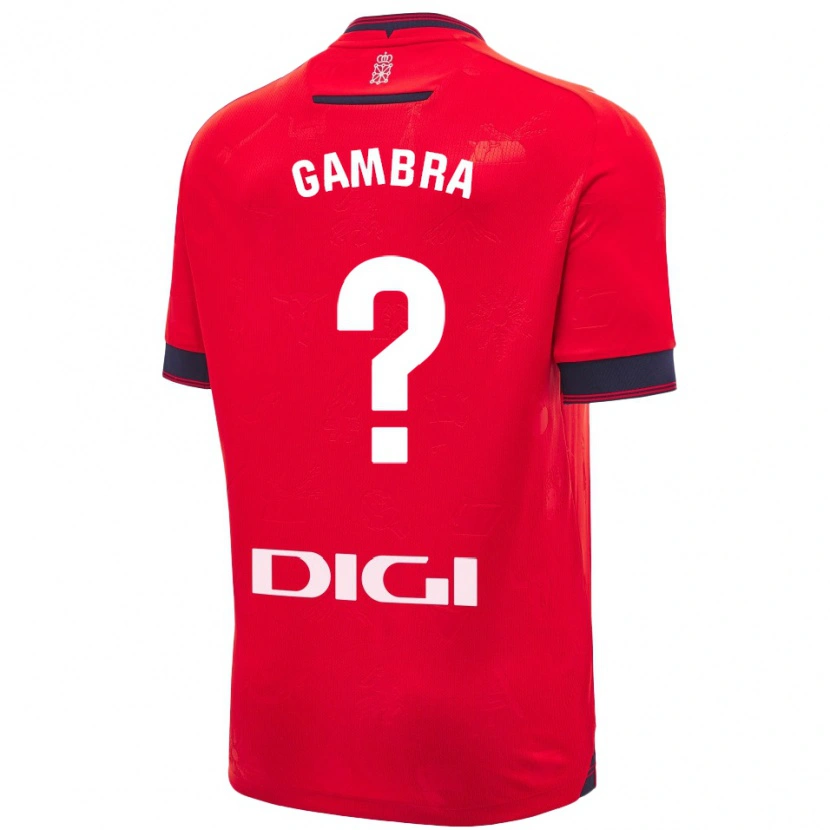 Danxen Enfant Maillot Javi Gambra #0 Rouge Blanc Tenues Domicile 2024/25 T-Shirt