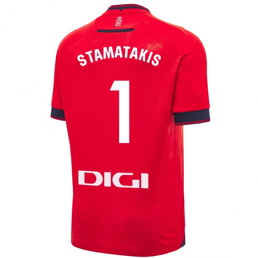 Danxen Enfant Maillot Dimitrios Stamatakis #1 Rouge Blanc Tenues Domicile 2024/25 T-Shirt