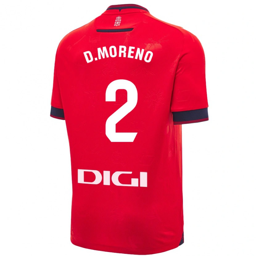 Danxen Enfant Maillot Diego Moreno #2 Rouge Blanc Tenues Domicile 2024/25 T-Shirt