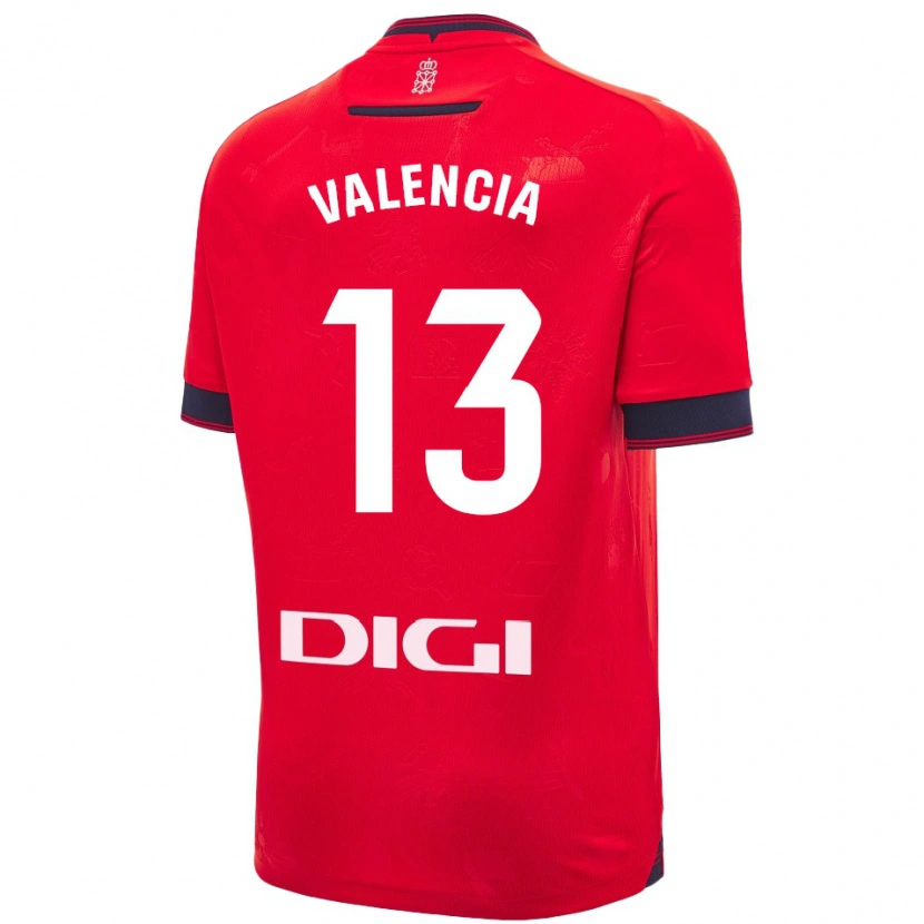 Danxen Enfant Maillot Pablo Valencia #13 Rouge Blanc Tenues Domicile 2024/25 T-Shirt