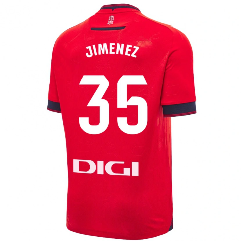 Danxen Enfant Maillot Álex Jimenez #35 Rouge Blanc Tenues Domicile 2024/25 T-Shirt