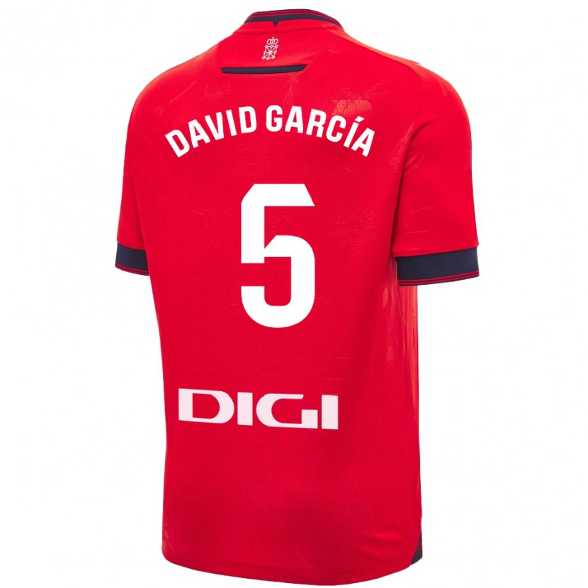 Danxen Enfant Maillot David García #5 Rouge Blanc Tenues Domicile 2024/25 T-Shirt