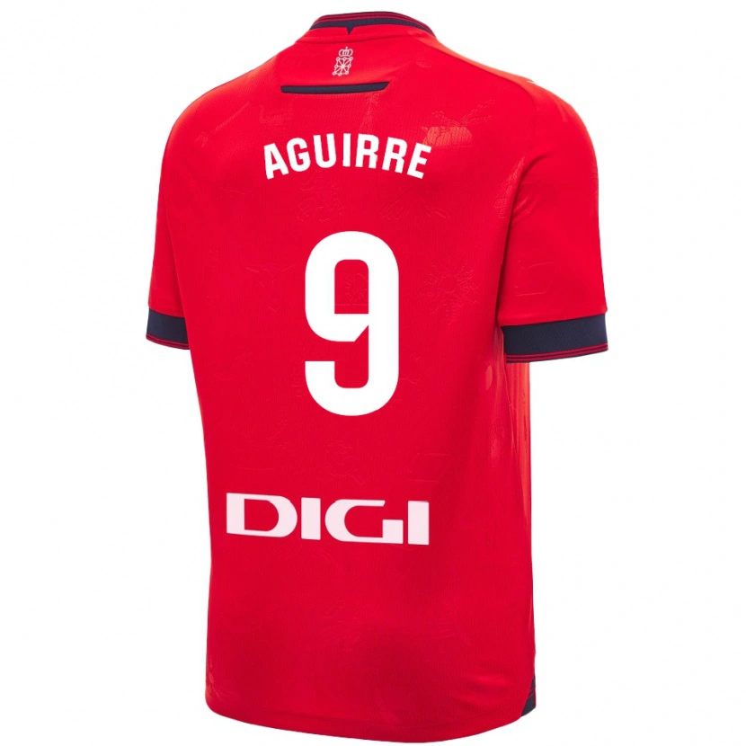 Danxen Enfant Maillot Jorge Aguirre #9 Rouge Blanc Tenues Domicile 2024/25 T-Shirt