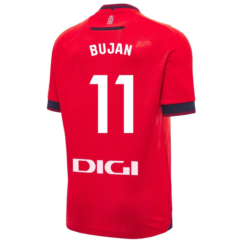 Danxen Enfant Maillot Unai Buján #11 Rouge Blanc Tenues Domicile 2024/25 T-Shirt