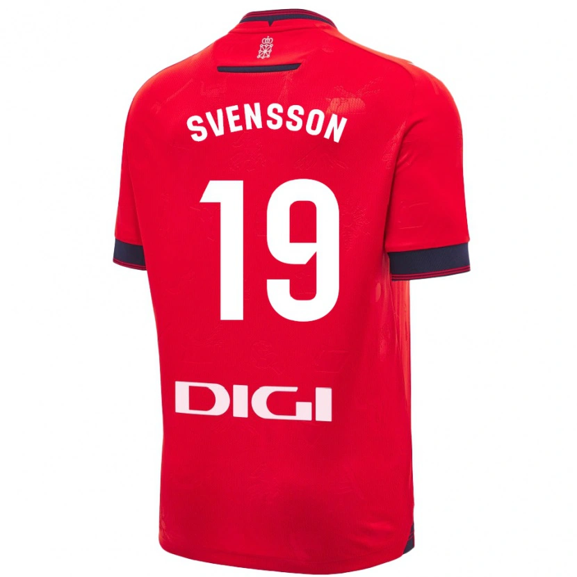 Danxen Enfant Maillot Max Svensson #19 Rouge Blanc Tenues Domicile 2024/25 T-Shirt