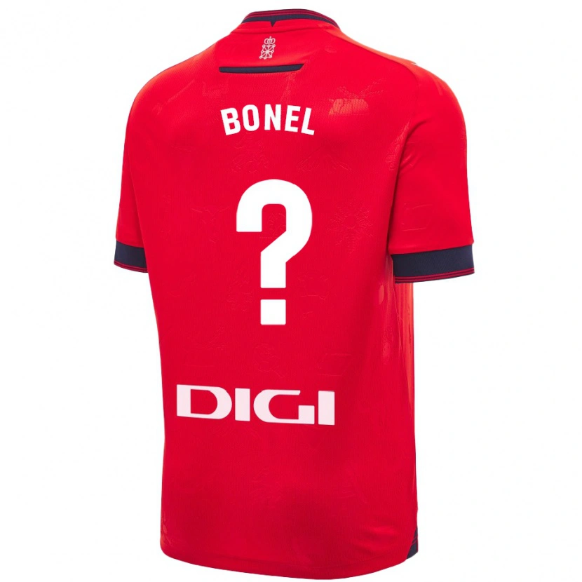 Danxen Enfant Maillot Aimar Bonel #0 Rouge Blanc Tenues Domicile 2024/25 T-Shirt