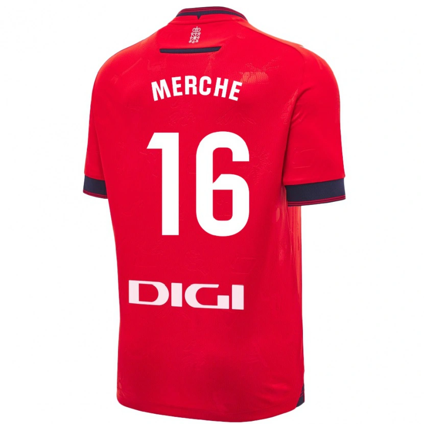 Danxen Enfant Maillot Merche Izal García #16 Rouge Blanc Tenues Domicile 2024/25 T-Shirt