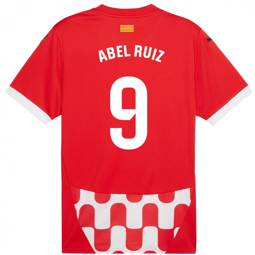 Danxen Enfant Maillot Abel Ruiz #9 Rouge Blanc Tenues Domicile 2024/25 T-Shirt