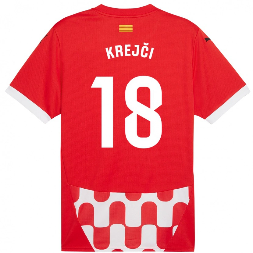 Danxen Enfant Maillot Ladislav Krejci #18 Rouge Blanc Tenues Domicile 2024/25 T-Shirt