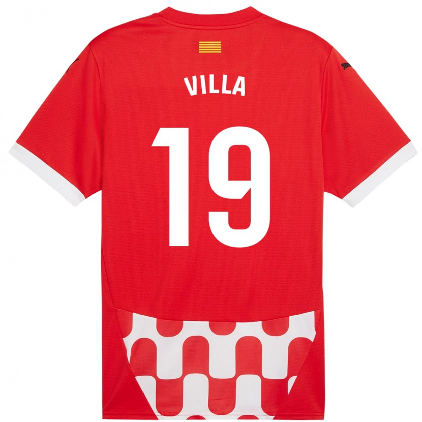 Danxen Enfant Maillot Toni Villa #19 Rouge Blanc Tenues Domicile 2024/25 T-Shirt