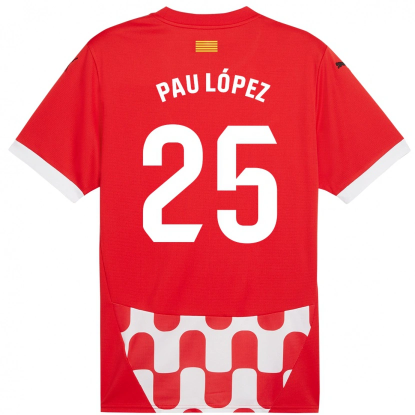 Danxen Enfant Maillot Pau López #25 Rouge Blanc Tenues Domicile 2024/25 T-Shirt