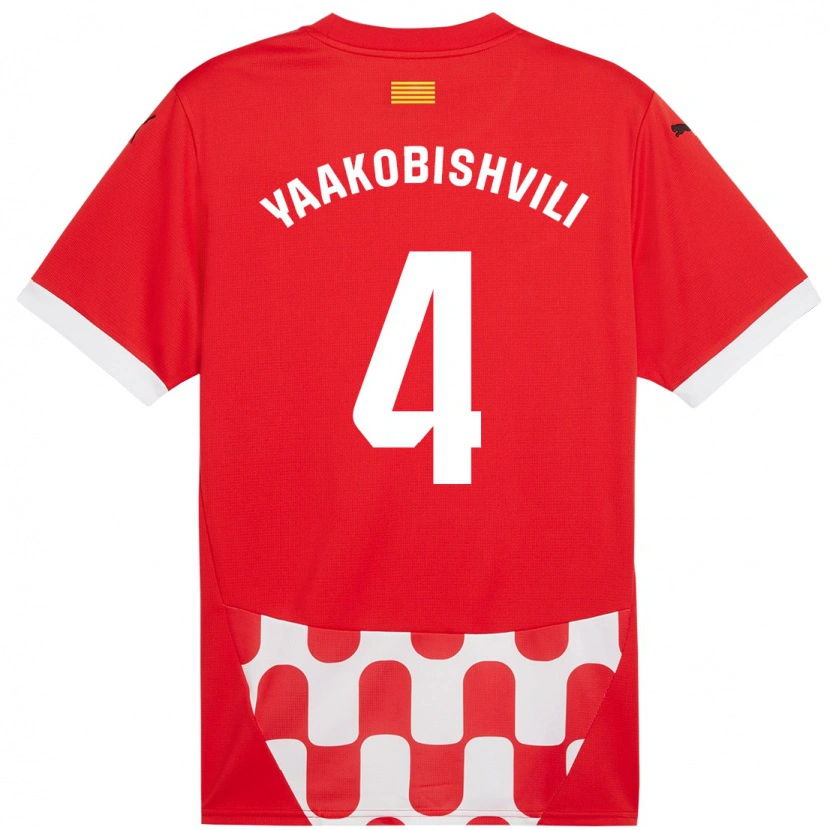 Danxen Enfant Maillot Antal Yaakobishvili #4 Rouge Blanc Tenues Domicile 2024/25 T-Shirt