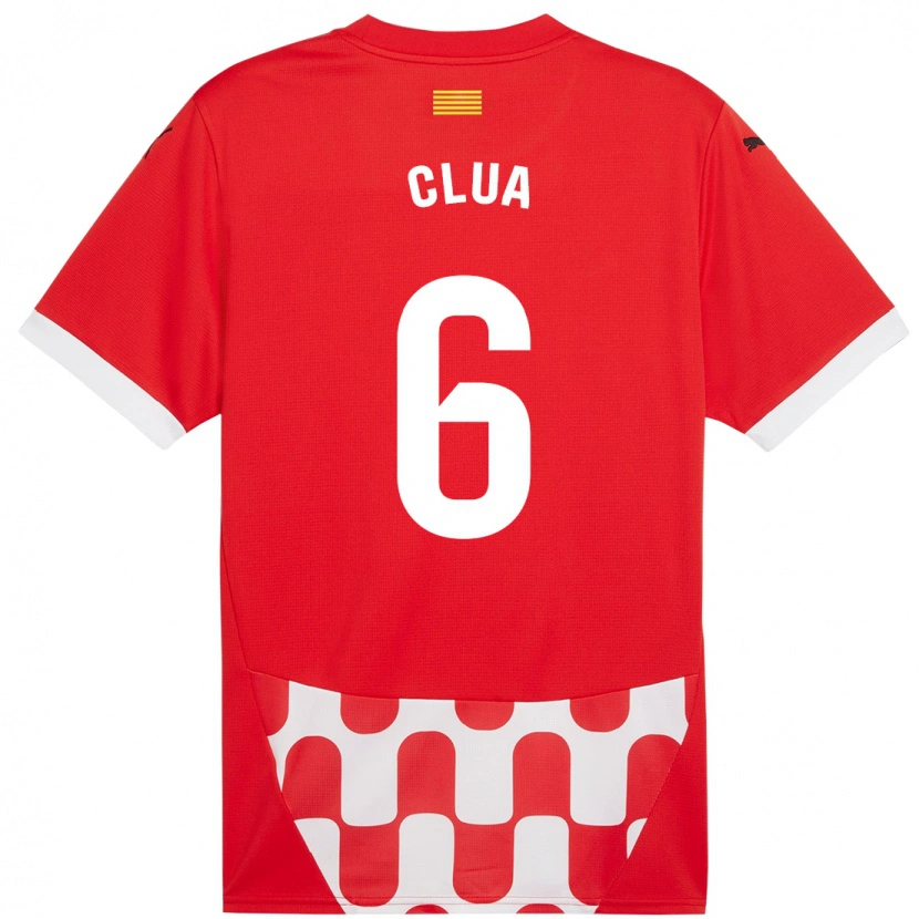 Danxen Enfant Maillot Silvi Clua #6 Rouge Blanc Tenues Domicile 2024/25 T-Shirt