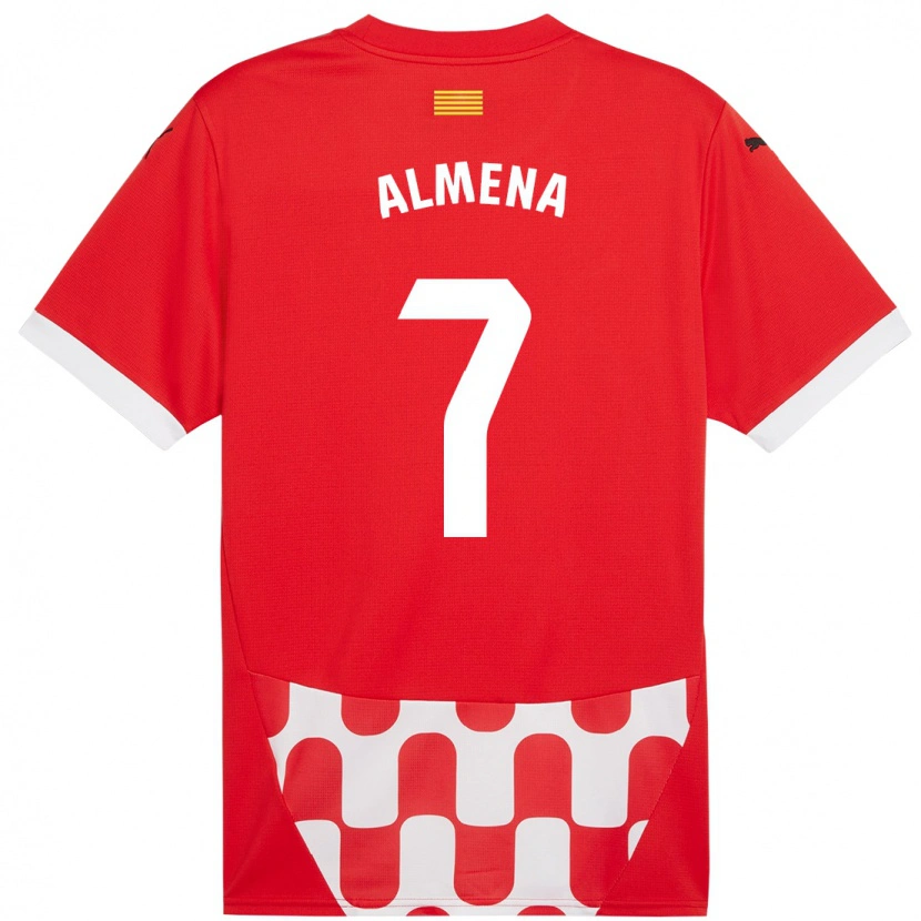 Danxen Enfant Maillot Iker Almena #7 Rouge Blanc Tenues Domicile 2024/25 T-Shirt