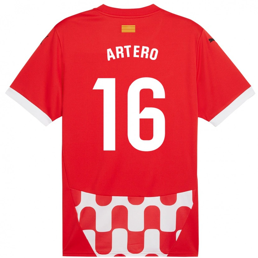 Danxen Enfant Maillot Ricard Artero #16 Rouge Blanc Tenues Domicile 2024/25 T-Shirt