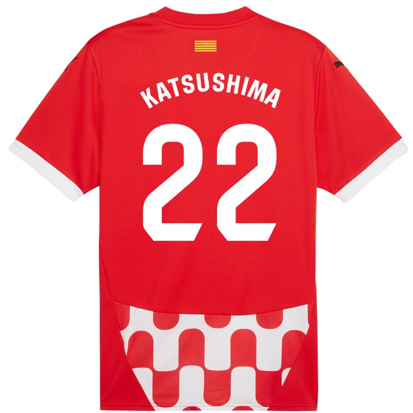 Danxen Enfant Maillot Shinnosuke Katsushima #22 Rouge Blanc Tenues Domicile 2024/25 T-Shirt