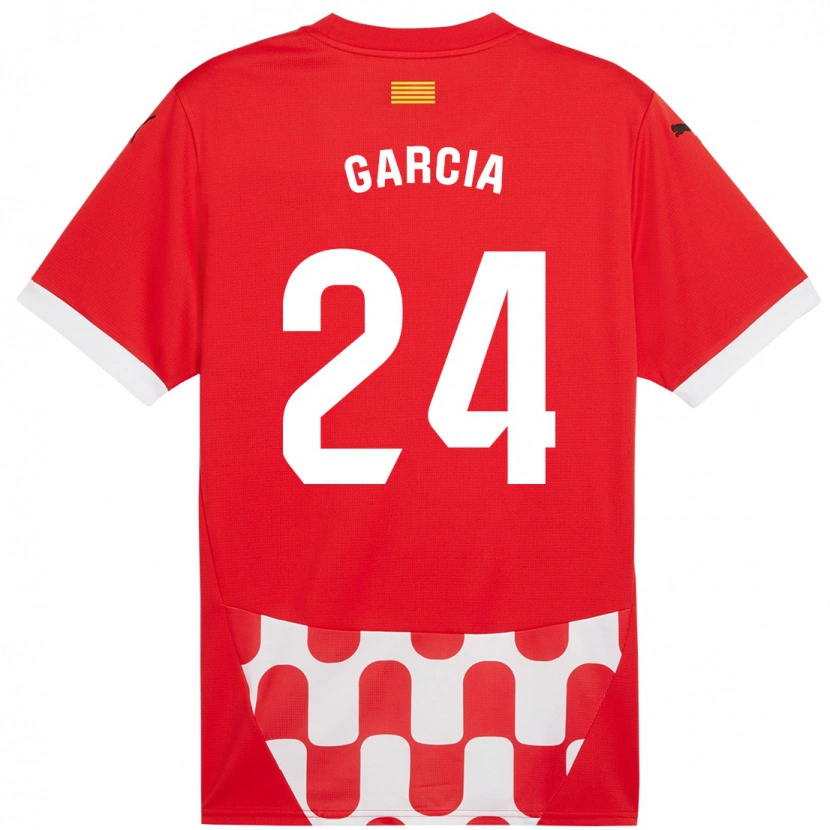 Danxen Enfant Maillot Borja García #24 Rouge Blanc Tenues Domicile 2024/25 T-Shirt