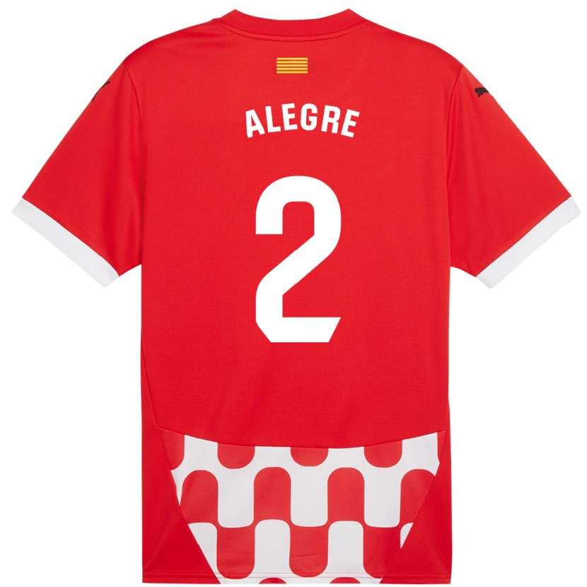 Danxen Enfant Maillot Marc Alegre #2 Rouge Blanc Tenues Domicile 2024/25 T-Shirt