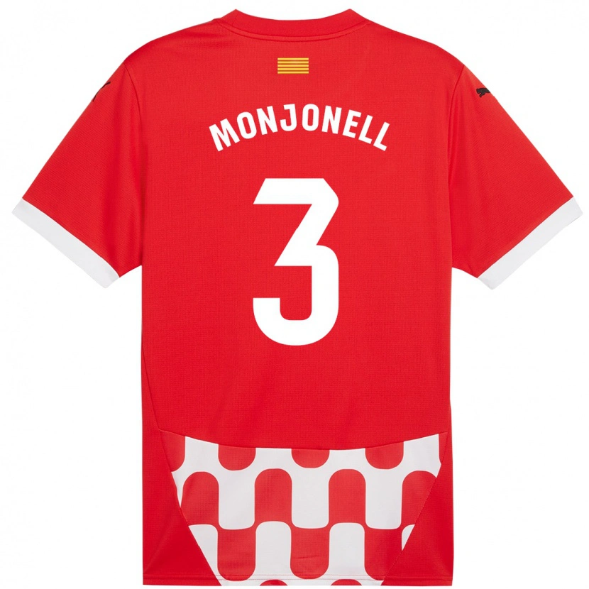 Danxen Enfant Maillot Eric Monjonell #3 Rouge Blanc Tenues Domicile 2024/25 T-Shirt