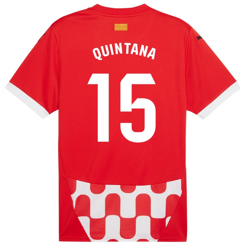 Danxen Enfant Maillot Amru Quintana #15 Rouge Blanc Tenues Domicile 2024/25 T-Shirt