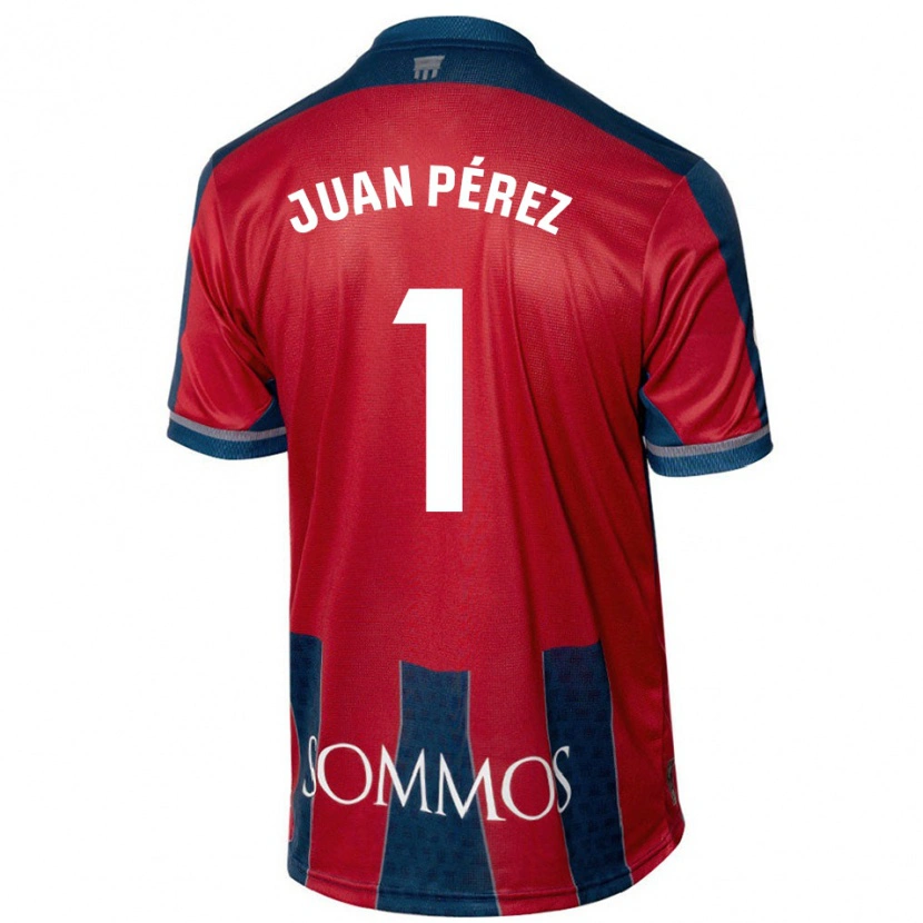 Danxen Enfant Maillot Juan Pérez #1 Rouge Bleu Tenues Domicile 2024/25 T-Shirt